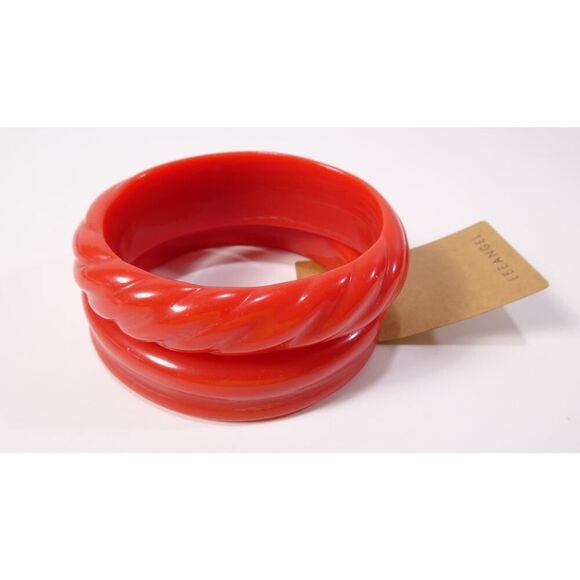 Neiman Marcus Lee Angel Resin BANGLE Bracelet Set of 2 Bracelet Set NWT 256 - Picture 7 of 10